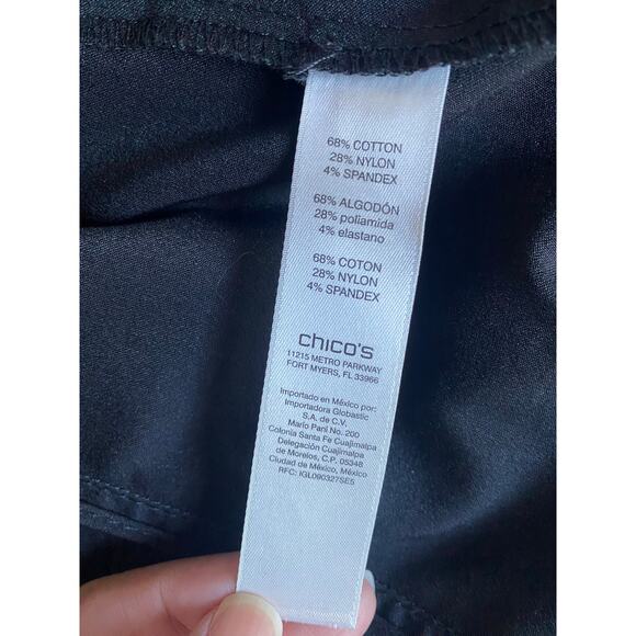 Chico’s Black Utility Jacket Size 0 (S) Stretch Cotton Gold Buttons Classic Chic - Picture 7 of 12